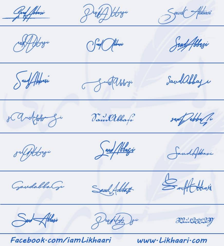 Signatures for Saud Abbasi