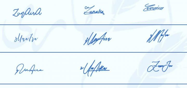 Signatures for Zunaira