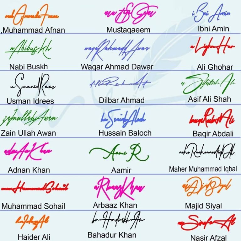 Name 21 Beauty full Signature